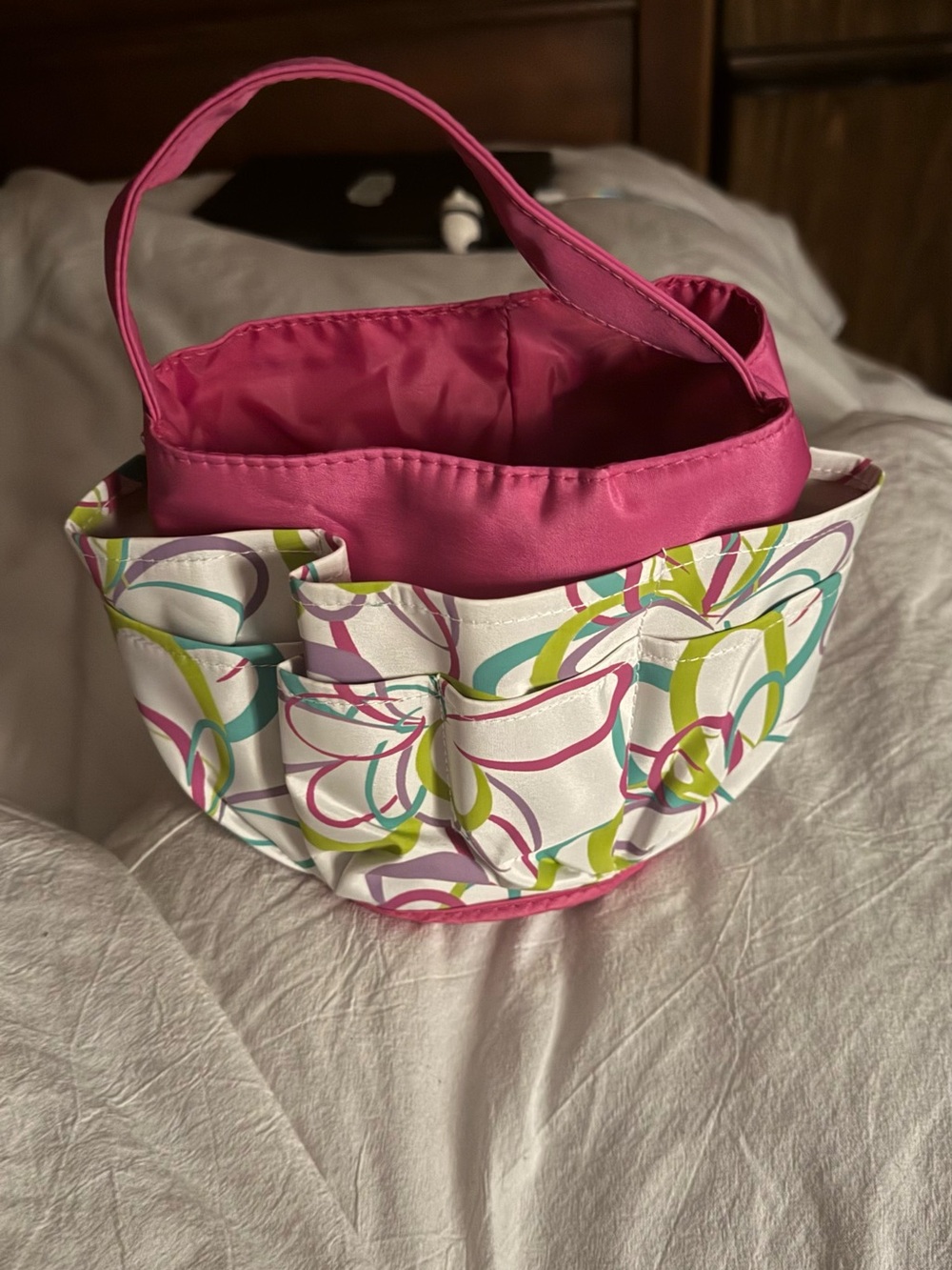 Avon Pink Multicolor Baby Tote with Swirl Print